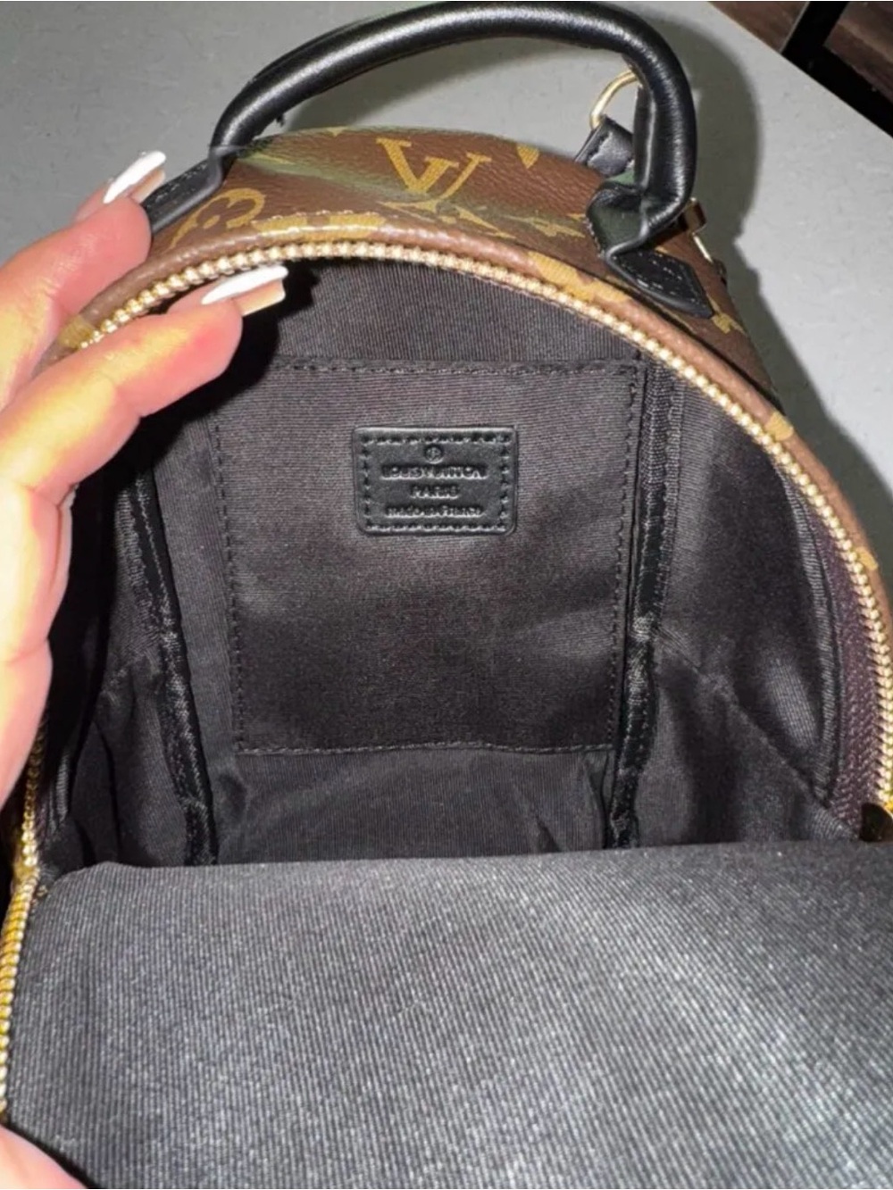Designer-Inspired Brown Monogram Mini Backpack - Picture 2 of 3